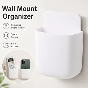 Modern Wall-Mounted Storage Box, Remote Control and Phone Organizer for Home, Office, Bedroom, Living Room, Bathroom and Desk Area, Space-Saving Wall Organizer for Remotes, Mobile Phones, Pens, Keys and Small Daily Essentials