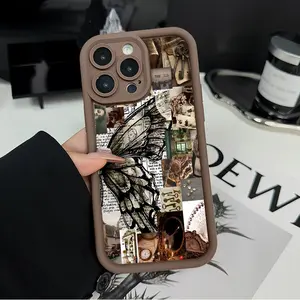 Retro Butterfly Phone Case for iPhone 17 16 Pro Max 15 Plus 14 13 12 11  Air XR XS Plus Shockproof Drop Protection Rugged Durable Silicone Cover