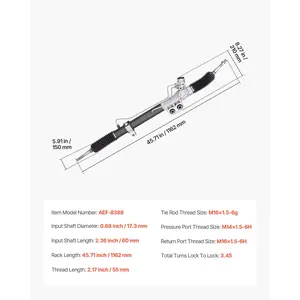 VEVOR Hydraulic Power Steering Rack and Pinion, Rack and Pinion Assembly with Dust Boot, Compatible with 2005-2020 Nissan Frontier, 2005-2012 Nissan Pathfinder, 2005-2015 Nissan Xterra