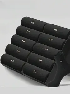 Mid-Calf Letter M Socks, Sporty Striped Pattern, All-Season Comfort Fashion, Perfect for Casual Wear, Men's Stockings