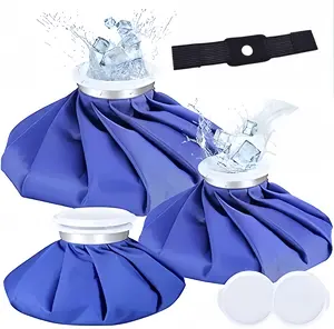LMMAKE Ice Cold Pack Reusable Ice Bags 4-Pack 3 Sizes 6"/9"/11" for Injuries Hot & Cold Therapy Pain Relief with Elastic Breathable Support Wrap Lightweight Portable for Daily Use