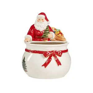 Spode Christmas Tree Santa 7.75 Inch Candy Bowl - 7.75 Inch