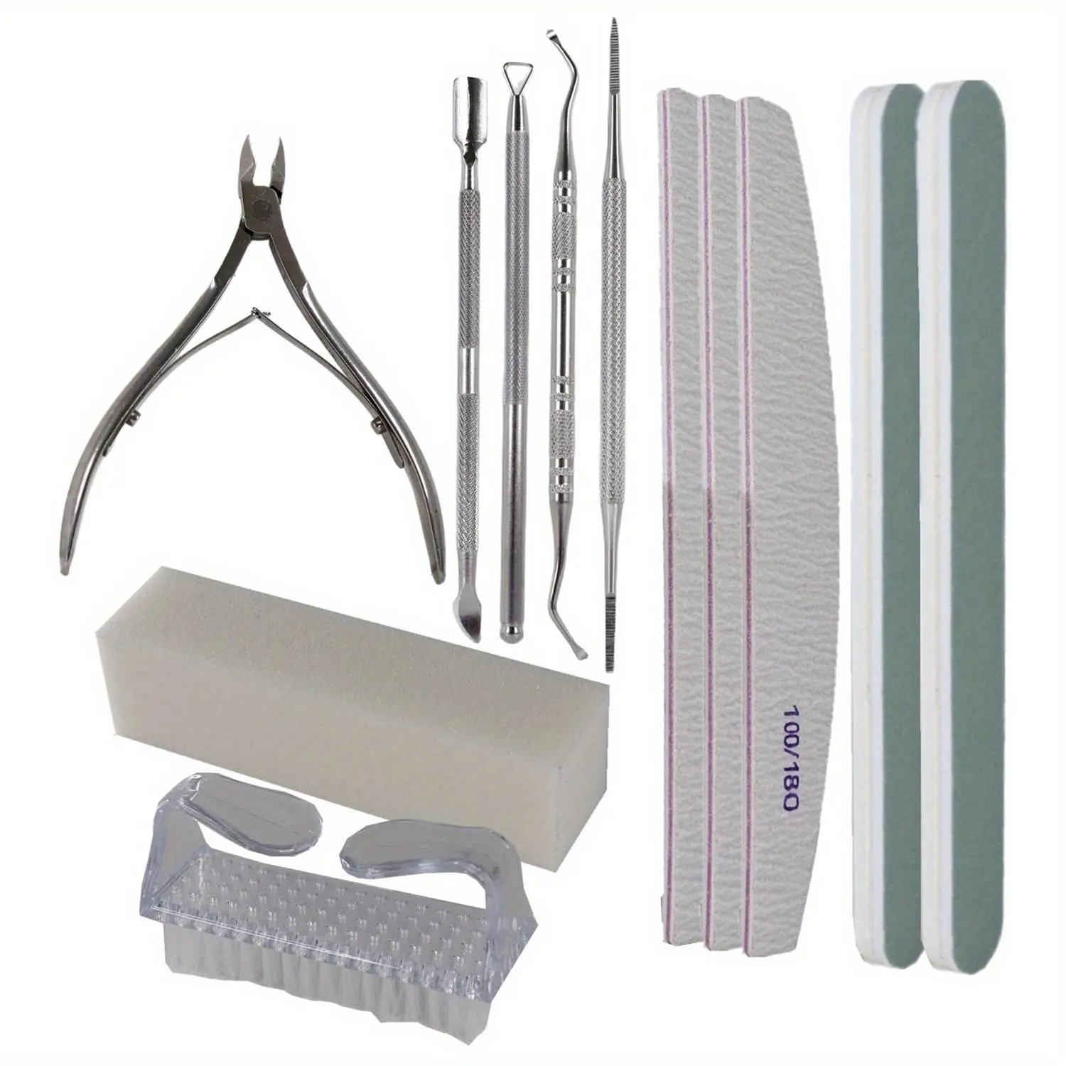 Professional Cuticle Remove Nail Art Tool Set Cuticle Nippers/Nail Buffer Block/Cuticle Pusher/ Peeler For Nai Art