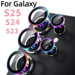 Eagle Eye Camera Lens Ring for Samsung Galaxy S24 Ultra S23 Ultra S25 Ultra Series, Full Coverage Metal Lens + 9h Tempered Glass Protector