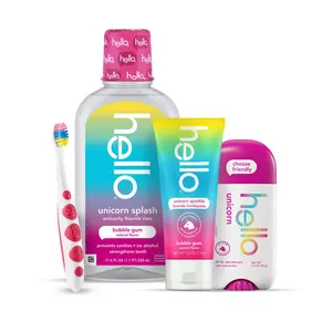 Hello Unicorn Magic + Sparkle Bundle - Includes Toothpaste, Deodorant, Mouthwash, & Toothbrush