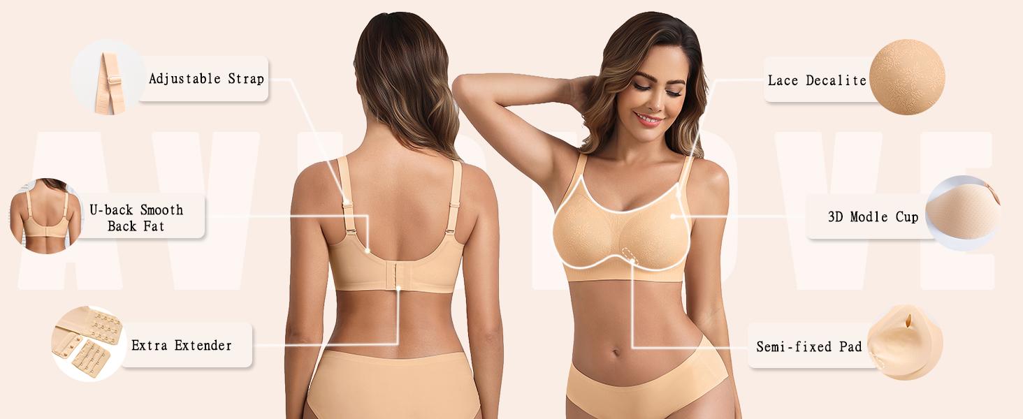 Bras for Women No Underwire Lace Seamless Bralette Jelly Wireless Bras Full Coverage Tshirt Everyday Bras Bras for Women No Underwire Lace Seamless Bralette Jelly Wireless Bras Full Coverage Tshirt Everyday Bras