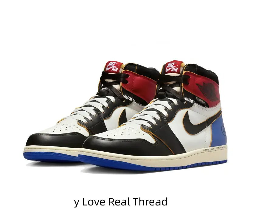 Unique deconstructed matching couple high sneakers in classic red blue white tone. Multi-hole breathable lining stays comfy on dates & street outings, elastic cushioned midsole, sealed original packaging, exclusive trendy romantic gift.