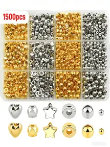 1500 Acrylic Spacer Beads for DIY Jewelry Making, Bulk Pack with Lobster Clasps, Diy Mixed Beads, Perfect for Bracelets, Necklaces, Keychains
