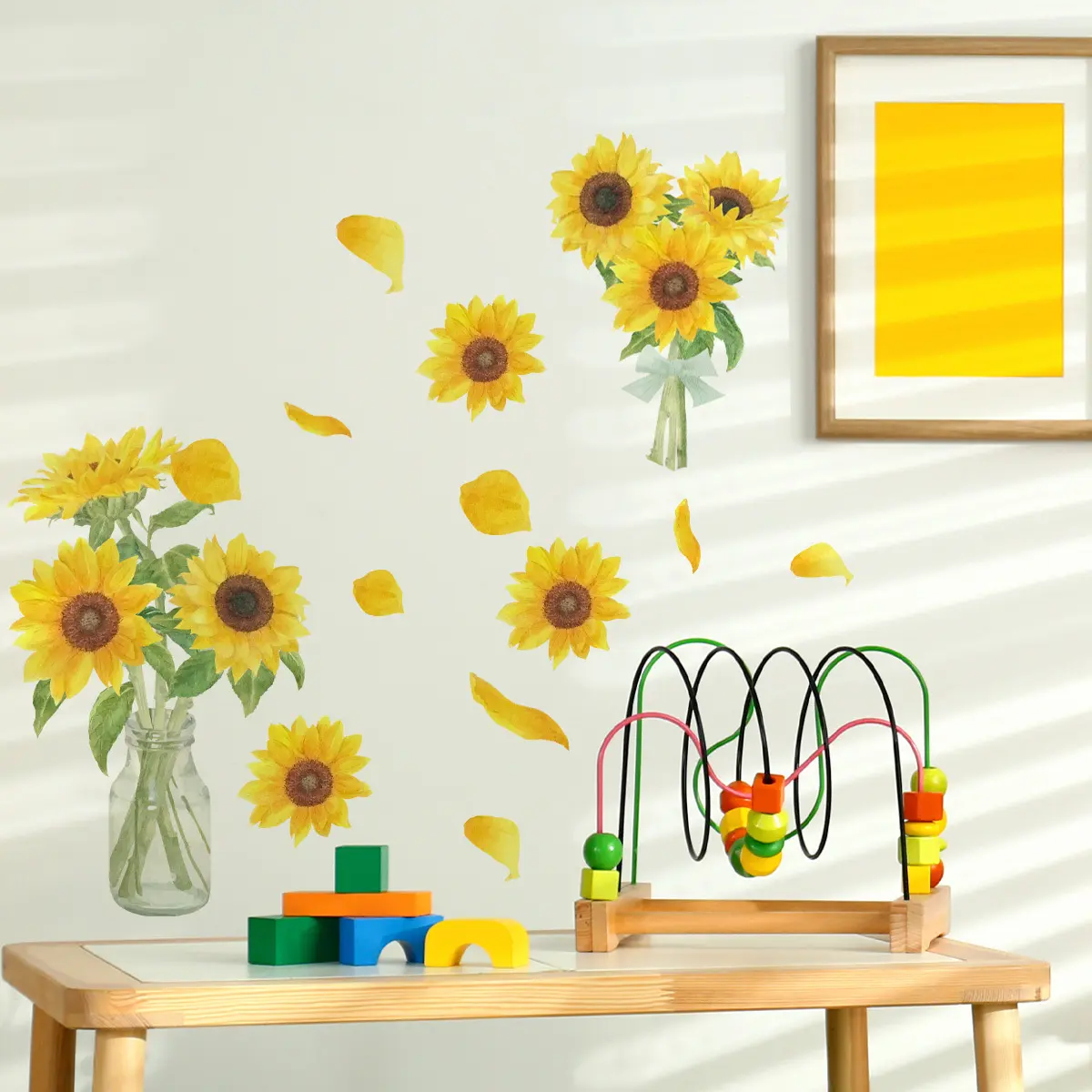 A sunflower bathtub decal bathroom accessory (30*60cm) can be used for beautifying and decorating home stickers in living rooms, bathrooms, and refrigerators - M20274-NC