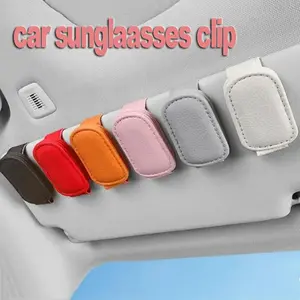 Multi-Color Car Sunglass Holder, Luxury Leather Automatic Adhesive Sun Visor Case, Practical Interior Accessory for Car Owners