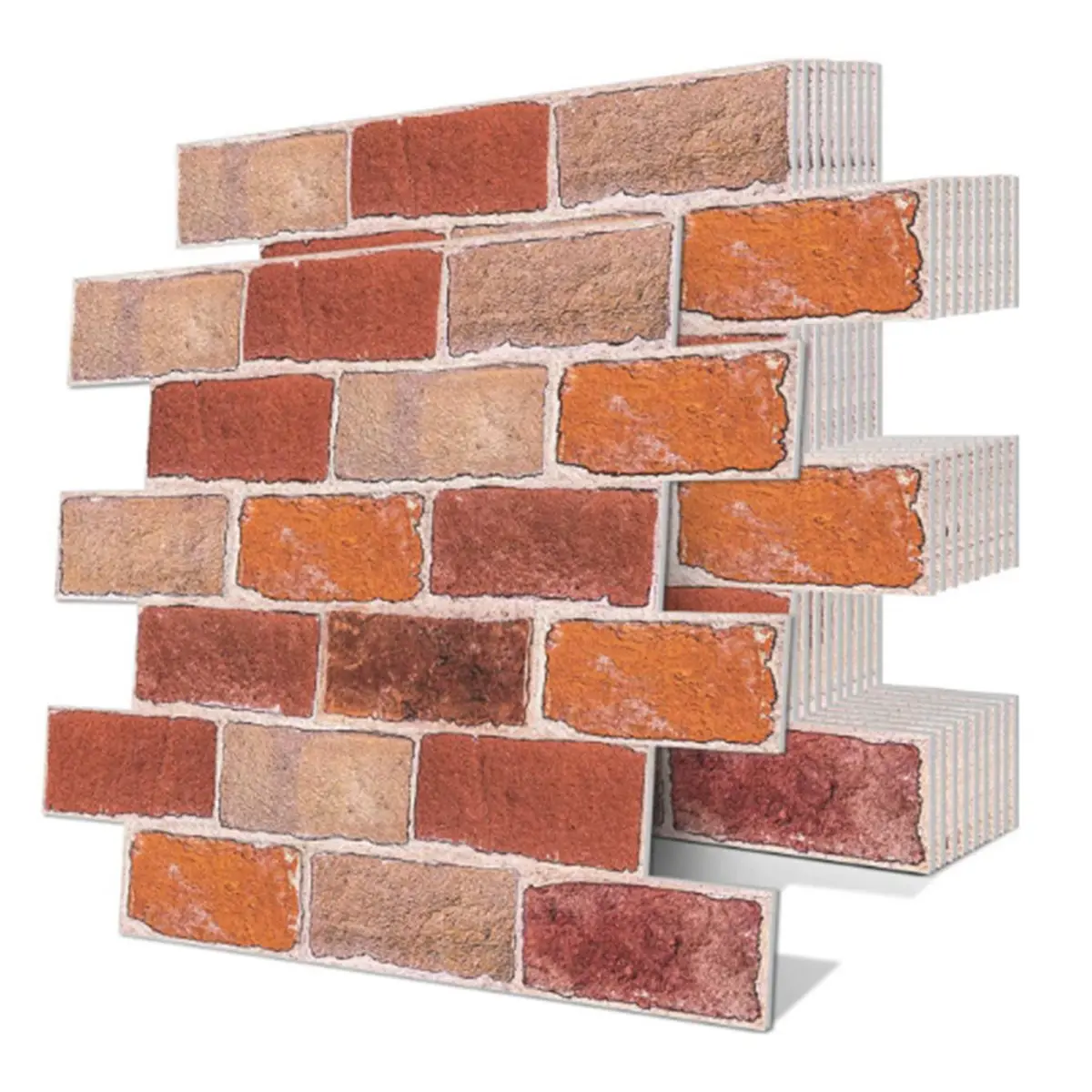 3D Faux Brick Peel & Stick PVC Wall Panels (1.8mm Thick, 3D Texture) - 10 Pcs (11.5inX13.5in Small Size) - Peel Stick Wallpaper Bars for Bathroom Household Appliance Parts & Accessories