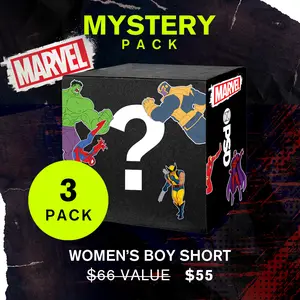 PSD Womens Marvel Mystery Boy Short 3-Pack Bundle - Boy Short Underwear - Comfortable, Breathable, Ultra-light Fabric