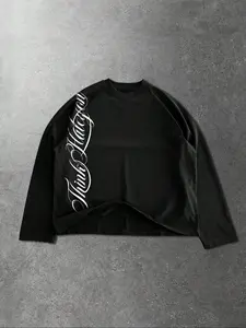 Men's Casual Letter Print Long Sleeve Sweatshirt, Comfortable Daily Wear, Fashion Pattern T-Shirt, Easygoing Leisure Choice