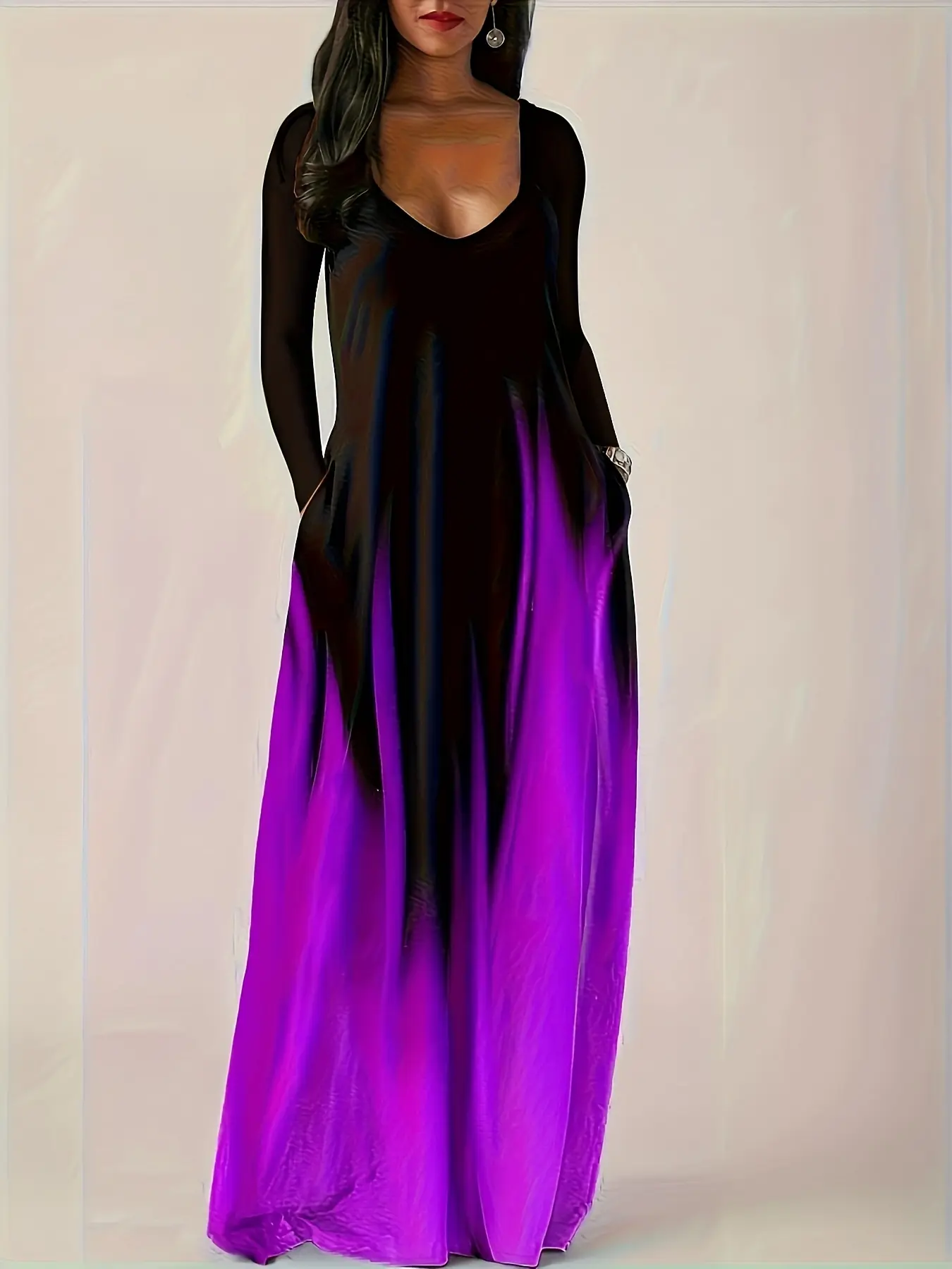 white christmas dresses Ensley Plus Size Ombre Gown– Hello Curve main image 1
