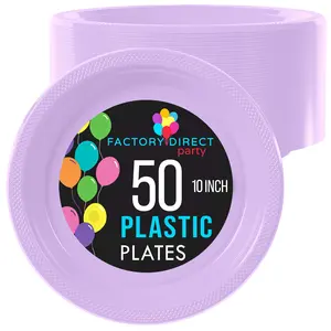 10 In. Lavender Plastic Plates | 50 Count