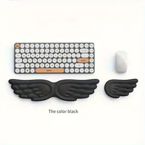 2 Silicone Keyboard Wrist Rests, Creative Wing Design, Non-Slip Base, Comfortable Support, Modern Gaming Accessories, Washable Work Space