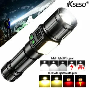 SP85S Tactical Flashlight: No More Fumbling in the Dark! 5000mAh USB-C Rechargeable Zoomable Flashlight with Magnetic Base & Digital Power Display for Car Repair, Roadside Emergency, Camping, Hunting