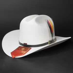 Morcon Chaparral 2500x VIP M-0 Falda 3" Copa Chica 4.5"  Estilo Panter Sombrero Vaquero Estilo Sinaloa con Pluma Original