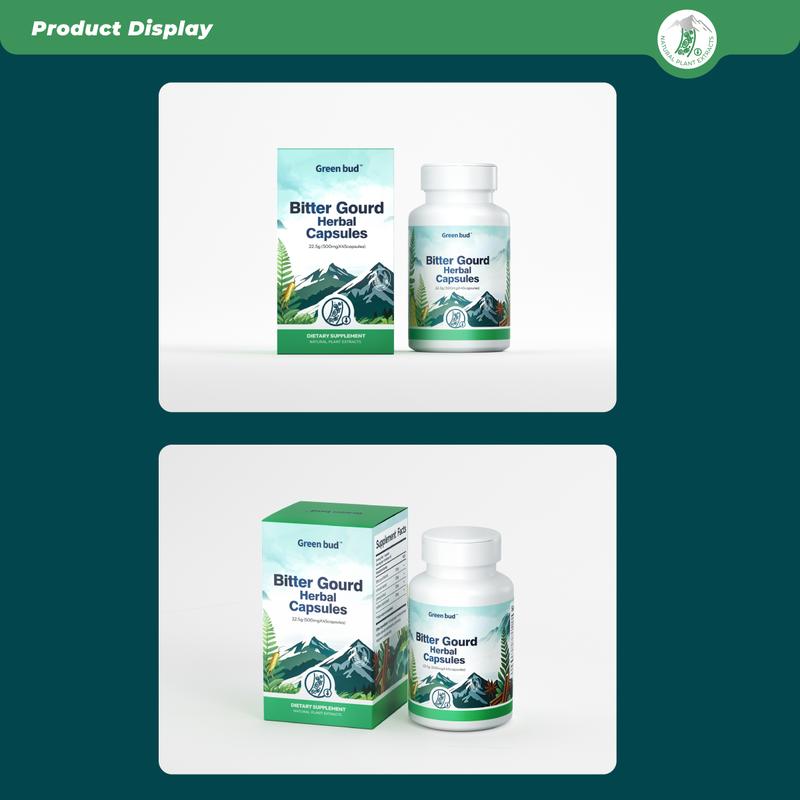 Green Bud 1 Bitter Gourd Herbal Capsules Contain Extracts of Bitter Gourd, Cinnamon, Ginseng, and Mulberry Leaves, etc.