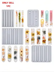 1 Pcs DIY Crystal Epoxy Bookmark Mold, Long Oval Triangle Heart Silicone Mould, Handmade Craft Supplies, Resin Casting Tool for Beginners & Professionals