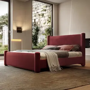 Elegant Velvet Bed Frame with Headboard and Footboard