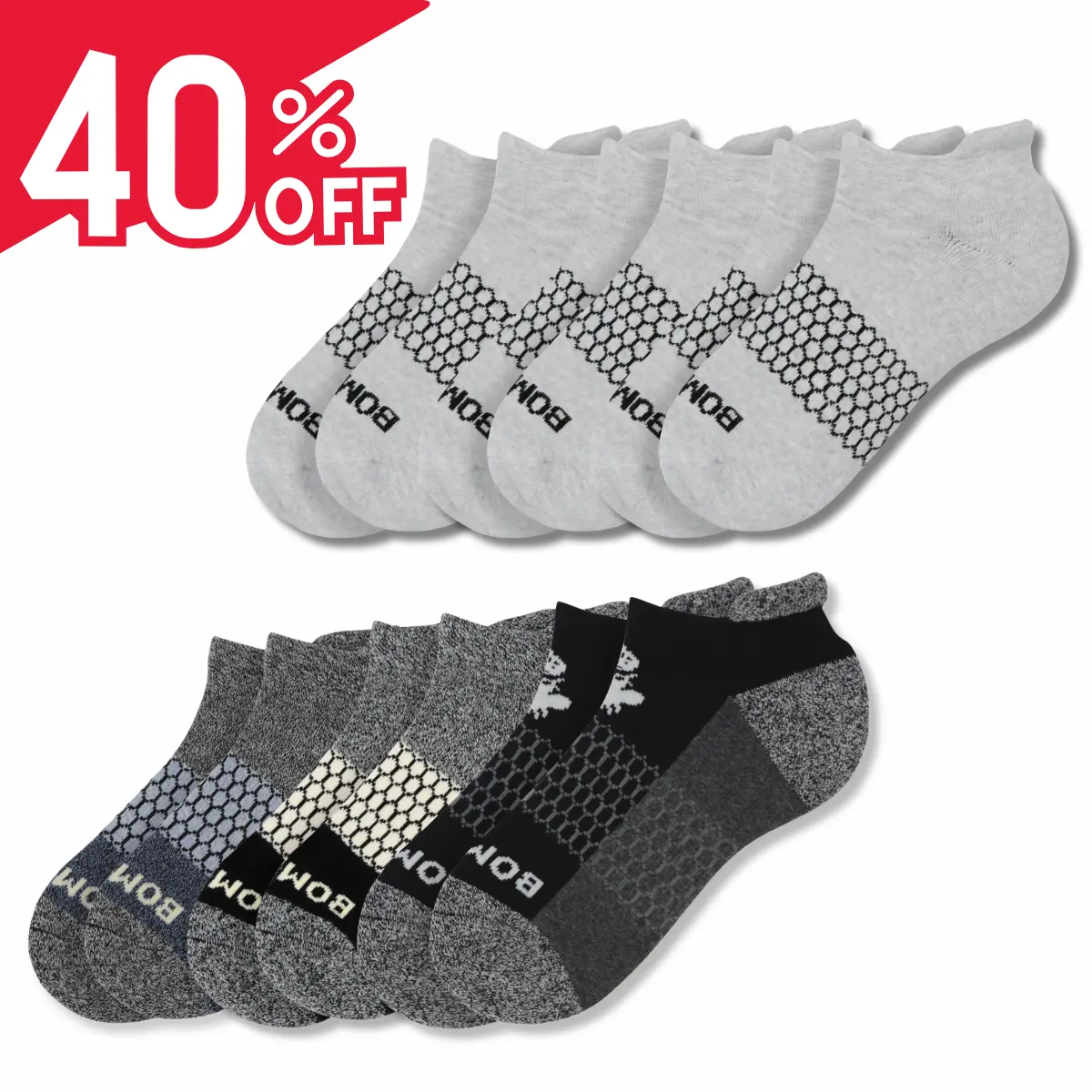 Women's & Men's 3-Pair BB Ankle Compression Socks, Honeycomb Comfort, Seamless Toe, Breathable Cotton, Color Block, Athletic Socks for Running, All Seasons, Sizes S-M-L