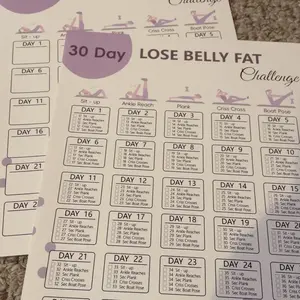 30-Day Home Workout Challenge Poster Set, 10 Fitness Plans for Arms, Legs, Abs & Side Fat-Burning, Fitness Goals Posters, Unframed 8x10-Inch Size