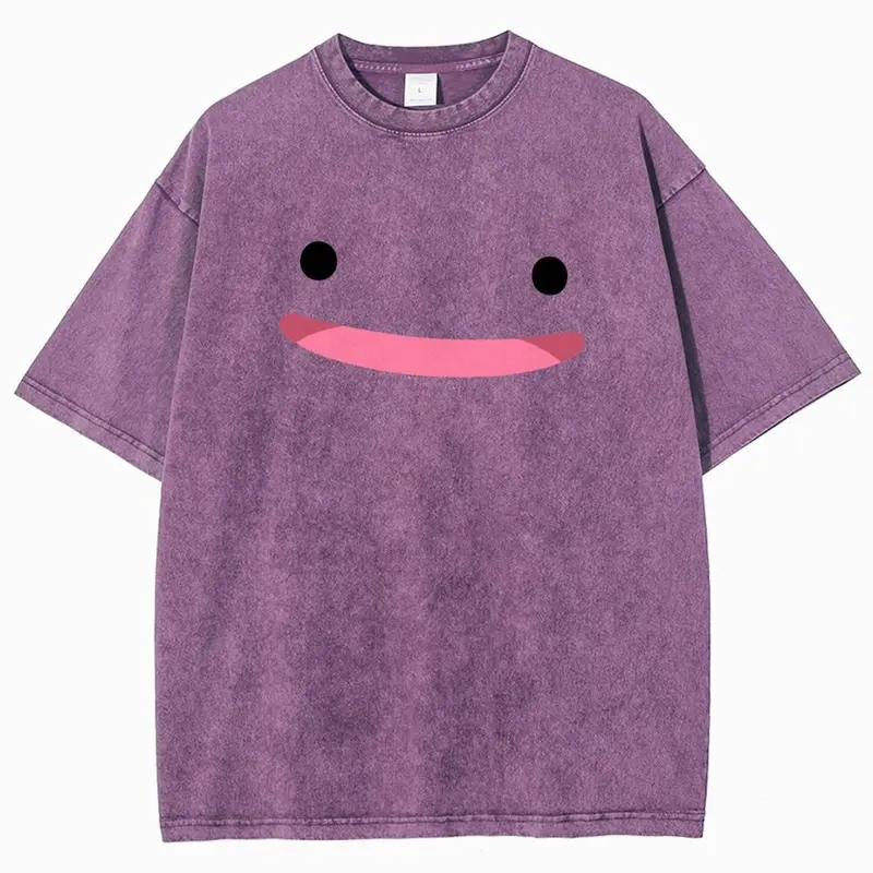 Unisex cute and soft emoji with silly smiling faces for Instagram pocket Graphict Washed T-Shirt Personalized Pattern Y2k Clothing Round Neck Washed T-Shirt,Women's Clothing 100% Cotton, Menswear, Top, Vintage Style,Summer Casual Oversized