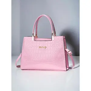 FashionableCrocodileEmbossedHandbag,LettersDecoratedLargeCapacityHandbag,ElegantShoulderBagforWomen,TrendyVersatileDailyCommutingBag