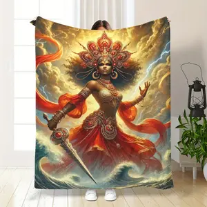 Bohemian Flannel Throw Blanket - Vibrant Digital Art Print, Ultra-Soft & Lightweight for All Seasons |   Artistic Home Decor and Gift for Friends & Family
