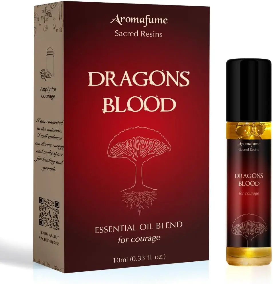 Dragon’s Blood Resin Essential Oil Roll-On by Aromafume | 1 x 10ml / 0.33 fl oz by Aromafume| Ideal for Spirituality & Rituals | Made with Pure Resin from Socotra | Non-Alcoholic, Non-Toxic & Vegan