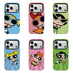 P0werpuff Gir1s Cartoon Phone Case, Double Layer Film Hard Cover, Y2K Kawaii Anime Aesthetic Protective Case for iPhone 11/12/13/14/15/16/17   pro max  series and Samsung S21-S26 series.Perfect for Her/Him Girly Phone Caseslovely   stylish  gift