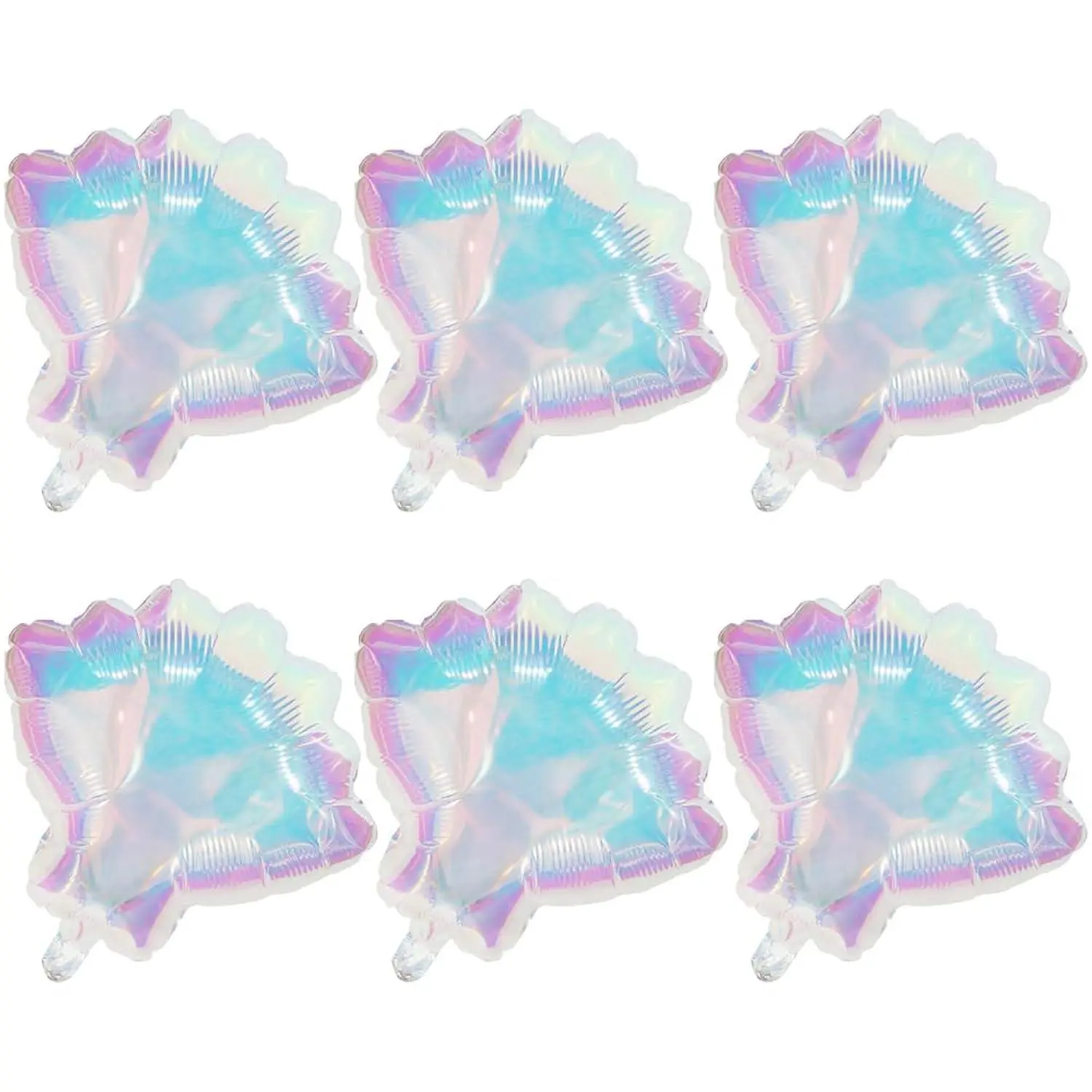 6-Pack Confetti Iridescent Seashell Mermaid Balloons, Ocean-Themed Party Decor Supplies for Hawaii Summer Beach Birthday Baby Shower & Birthday Ideas
