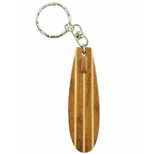 Wooden Tanker Surfboard Key Chain