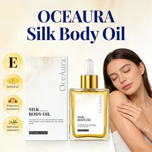 OCEAURA Silk Vegan Body Oil Jojoba Argan Sweet Almond Oil Blend Hydrating Firming Skin Radiance Body Oil for All Skin Types