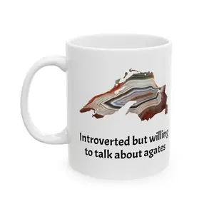 Lake Superior Agate Ceramic Mug - Great Gift Idea for Rockhound - Rock lover gift idea - Introvert Gift Idea