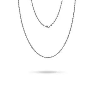 2.5mm Rope Chain in White Gold