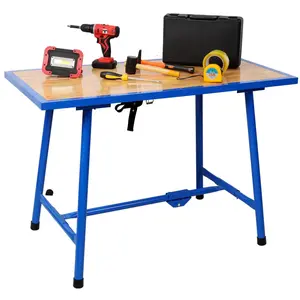 Foldable Work Bench,Workshop Tool Bench,Packing Table Mounting Table Assembly Table,660Lbs Load Capacity,for Workshop, Garage,Blue