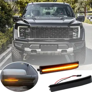 2Pcs Dynamic Flow LED Side Mirror Turn Signal Lights, Led Car Lights | Fits Ford F150 2009-2014 (Factory Power Folding Mirrors, Not for Tow Type) 60PCS 3528SMD Amber Flow Smoked Lens IP67 Waterproof Plug & Play