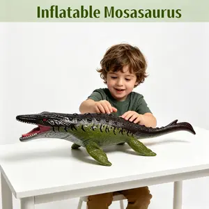 32" Inflatable Mosasaurus, Soft Large Dinosaur Toy, Birthday Gift for Kids Ages 3-8