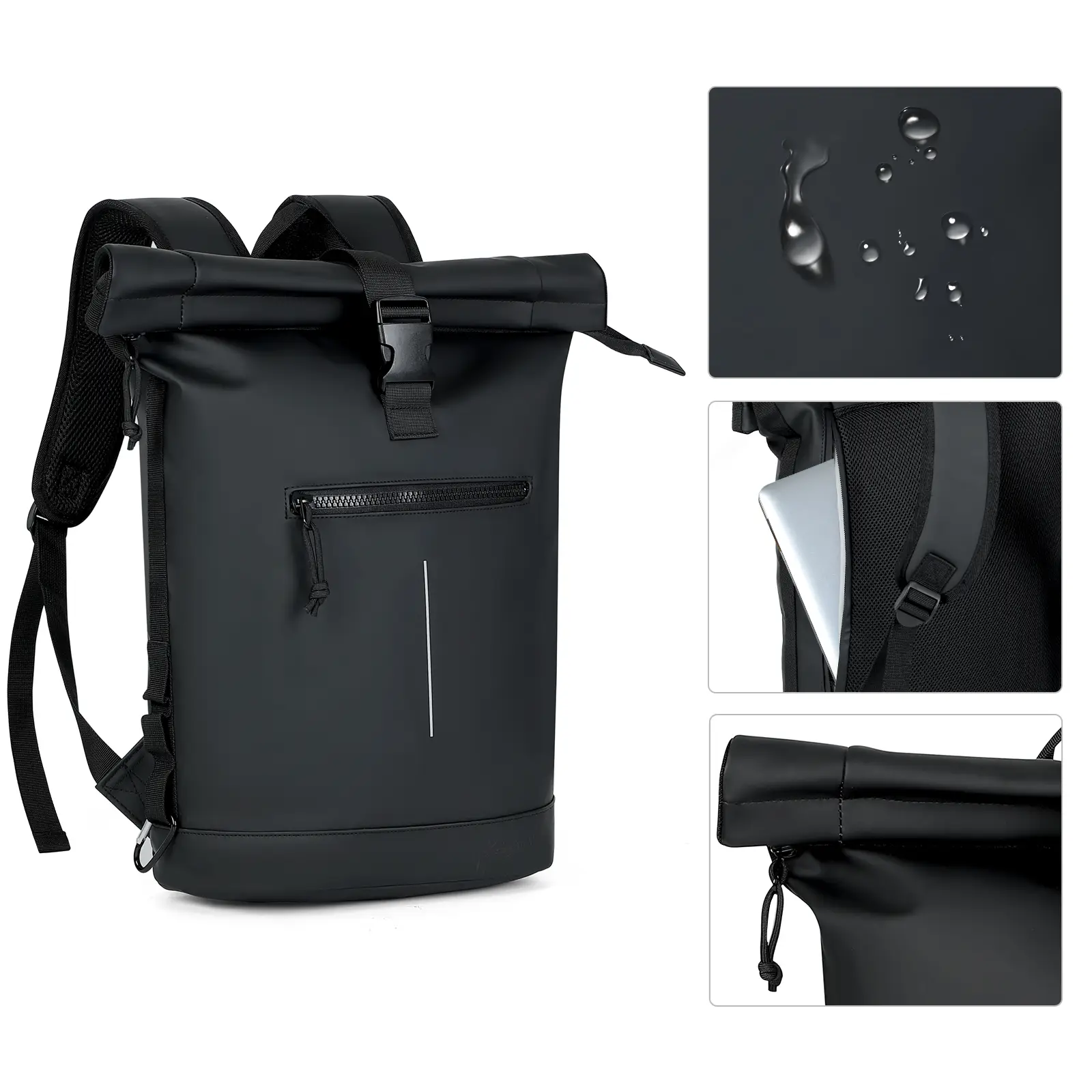 Lekesky Laptop Backpack,Women's & Men's Roll Top Waterproof Hiking Backpack,Lightweight,Airline Approved Travel Bag