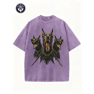 Men's Retro Black Distressed Doberman Pinscher Graphic Tee Soft Comfortable Urban Streetwear Machine Washable Daily Casual Summer Outfit Dog Lover Gift