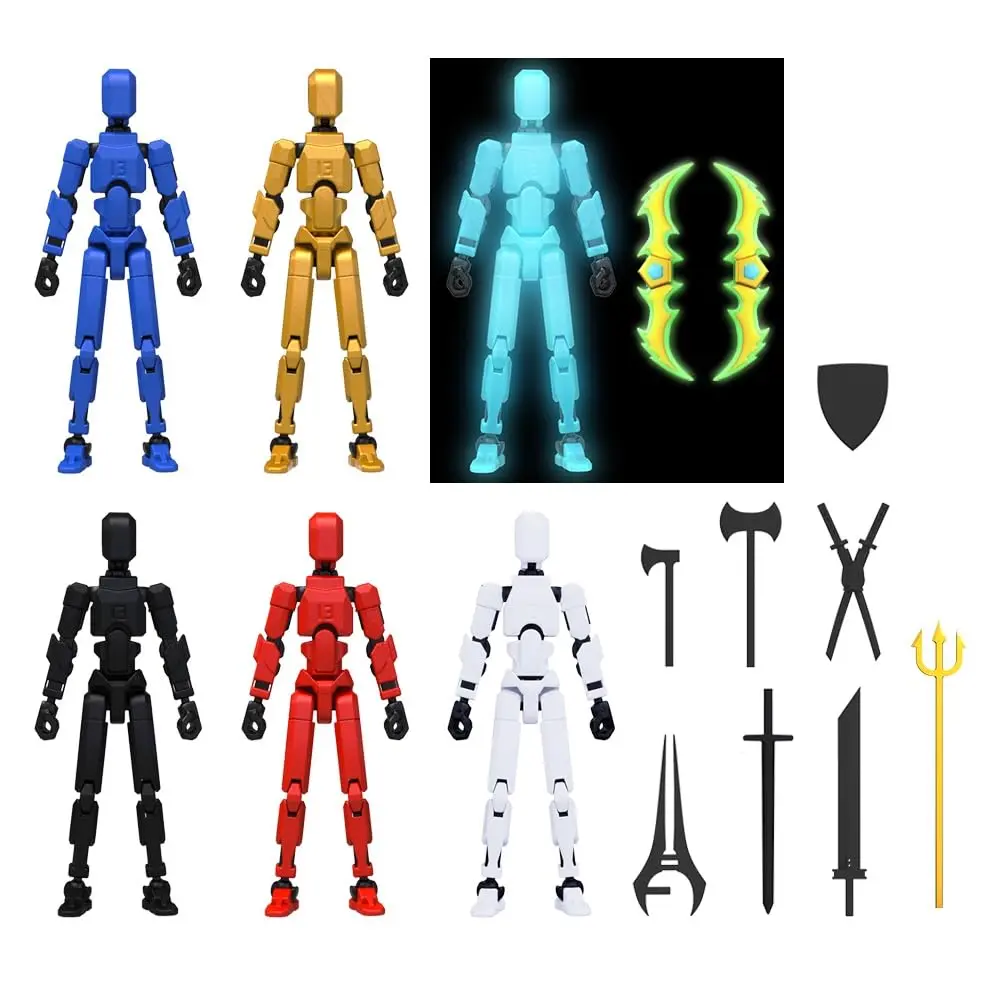 6 Pack Assembly Completed T13 Action Figure,Dummy Nova Titan Lucky 13 Action Figure 3D Printed Multi-Jointed Movable Toy