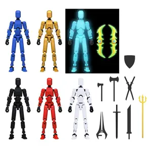 6 Pack Assembly Completed T13 Action Figure,Dummy Nova Titan Lucky 13 Action Figure 3D Printed Multi-Jointed Movable Toy