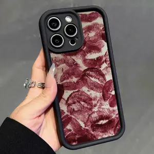 Lip Pattern Phone Case, Fashion Phone Protective Cover, Phone Accessory Compatible with iPhone 11 12 13 14 15 Pro Max