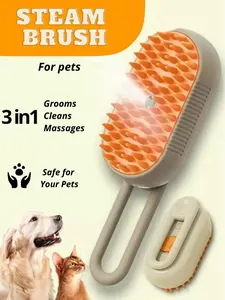 Pet Grooming Steam Brush – Gentle Hair Remover & Deshedding Tool for Dogs & Cats, Removes Loose Fur, Reduces Shedding, Easy to Use, Safe for All Coat Types, Keep Your Pet Clean and Comfortable