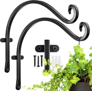 12-Inch Rust-Resistant Outdoor Hanging Plant Hanger & Bird Feeder Wall Hook – Durable Flower Basket Bracket