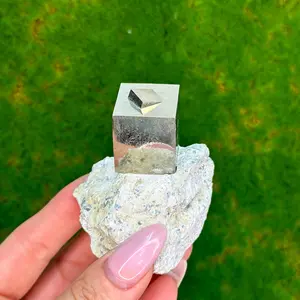 Pyrite Cube on Matrix from Victoria Mine, Navajún, Spain