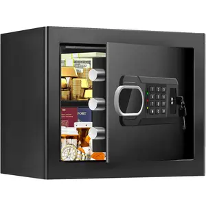 1.3 Cuft Fire Safe Box for Home Use, Personal Fire Safety Box with, Spare Keys and Removable Shelf, Fireproof Document Safe Box for Money Cash Valuables