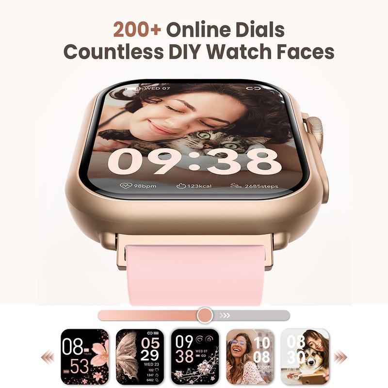 Smart Watches for Women (Android/iPhone), 1.83" HD Smart Watch with Bluetooth Calls/Messages/Notifications, Sleep/Heart Rate/SpO2 Monitor, 110+ Sports Modes Fitness Tracker Watch, 1000mAh Battery Wristwatch Chip Metal Recording,Gifts for girls
